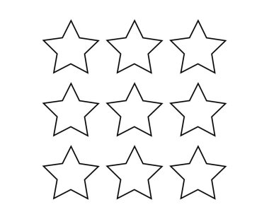 Star Shape Outline Collection Design Black Elements Vector Graphic Illustration