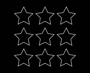 Star Shape Outline Collection Design Black And White Elements Vector Graphic Illustration