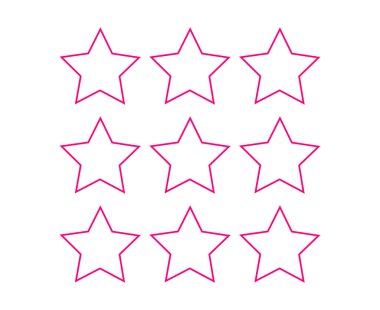 Star Shape Outline Collection Design Pink Elements Vector Graphic Illustration