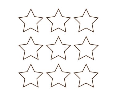 Star Shape Outline Collection Design Brown Elements Vector Graphic Illustration