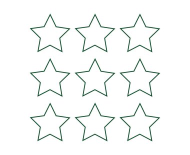 Star Shape Outline Collection Design Green Elements Vector Graphic Illustration