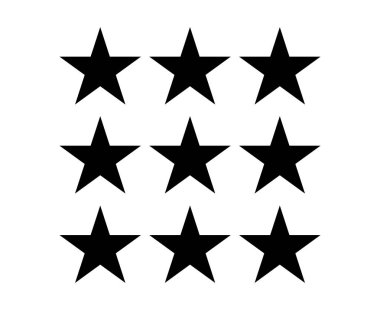 Star Shape Collection Black Elements Symbol Vector Graphic Design Illustration