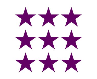 Star Shape Collection Purple Elements Symbol Vector Graphic Design Illustration