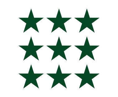 Star Shape Collection Green Elements Symbol Vector Graphic Design Illustration