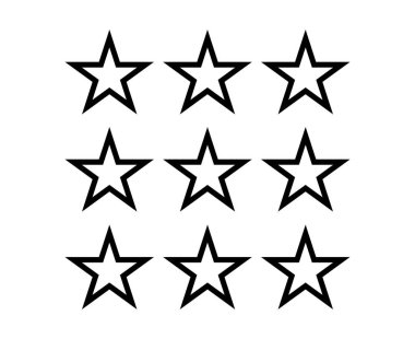 Star Shape Outline Collection Black Elements Vector Graphic Design Illustration