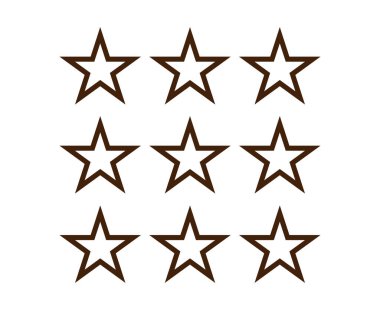 Star Shape Outline Collection Brown Elements Vector Graphic Design Illustration