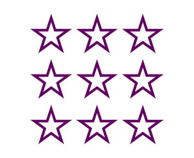 Star Shape Outline Collection Purple Elements Vector Graphic Design Illustration