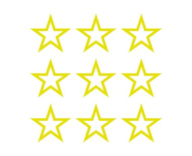 Star Shape Outline Collection Yellow Elements Vector Graphic Design Illustration