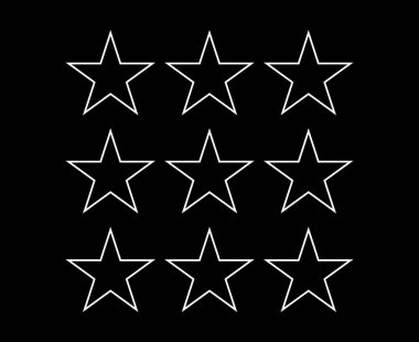Star Shape Outline Collection Symbol Black And White Elements Vector Graphic Design Illustration
