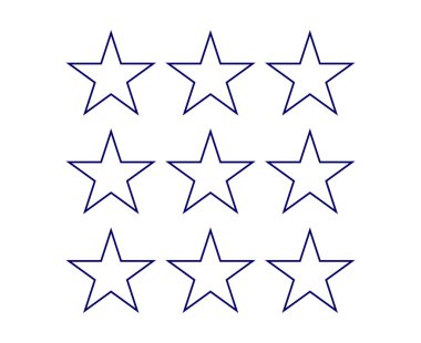 Star Shape Outline Collection Symbol Blue Elements Vector Graphic Design Illustration