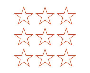 Star Shape Outline Collection Symbol Orange Elements Vector Graphic Design Illustration