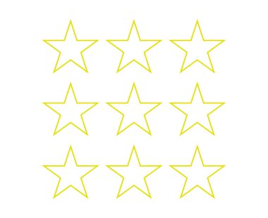 Star Shape Outline Collection Symbol Yellow Elements Vector Graphic Design Illustration