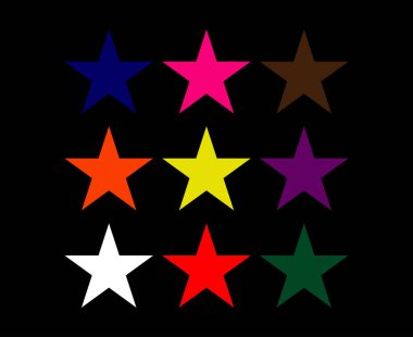 Star Shape Collection Multicolor Elements Symbol Vector Graphic Design Illustration
