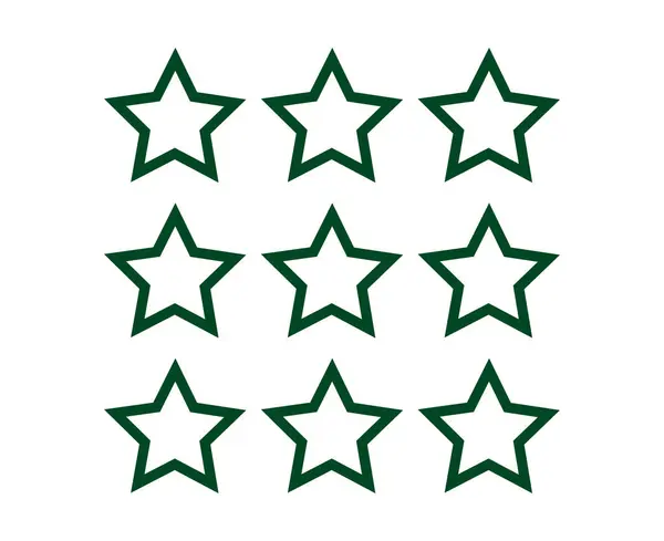 Star Shape Outline Collection Design Green Element Vector Graphic Illustration