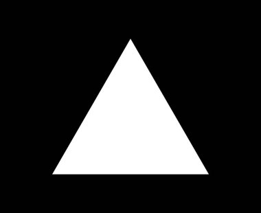 Üçgen Şekil Siyah ve Beyaz Renk Tasarımı Sembol Vektörü İllüstrasyonu