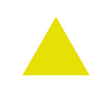 Üçgen Şekil Sarı Renk Tasarımı Sembol Vektörü Resimlemesi