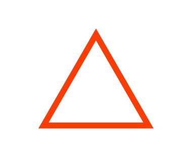 Üçgen Şekli Çerçeve Vuruşu Turuncu Tasarım Sembol Vektörü İllüstrasyonu