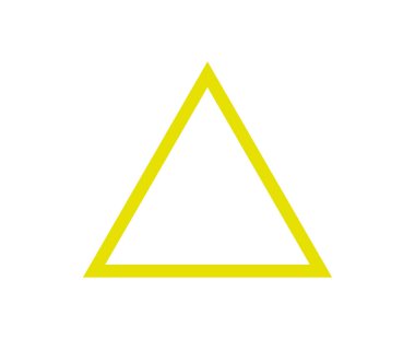 Üçgen Şekil Özet Vuruşu Sarı Tasarım Sembol Vektörü İllüstrasyonu