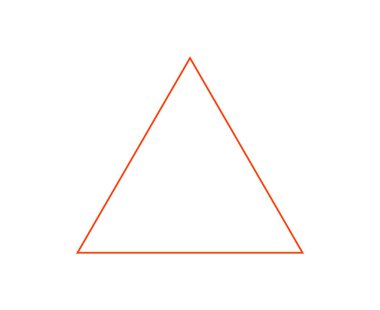 Üçgen Şekil Ana Hattı Turuncu Vuruş Tasarım Sembol Vektörü İllüstrasyonu