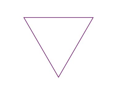 Üçgen Şekil Ana Hattı Mor Vuruş Tasarım Sembol Vektörü İllüstrasyonu