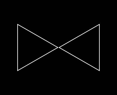 Üçgen Şekil Vuruşu Siyah ve Beyaz Sembol Element Vektörü Grafik Tasarım Çizimi