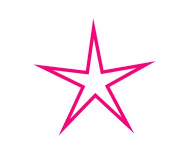 Star Shape Stroke Pembe Element Tasarım Sembol Vektörü İllüstrasyonu