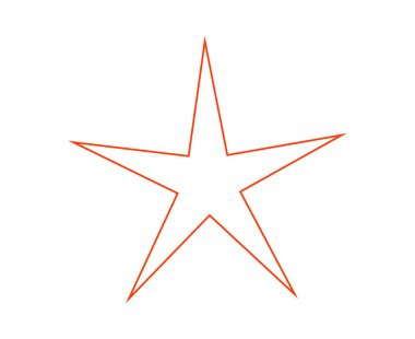 Yıldız Şekli Orange Stroke Element Tasarımı Sembol Vektörü İllüstrasyonu