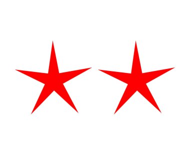 Yıldız Şekli Kırmızı Elementler Tasarım Sembol Vektörü İllüstrasyonu