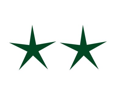 Yıldız Şekli Yeşil Elementler Tasarım Sembol Vektörü İllüstrasyonu