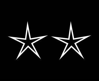 Yıldız Şekli Siyah ve Beyaz Özet Tasarımı Felç Element Sembol Vektörü İllüstrasyonu