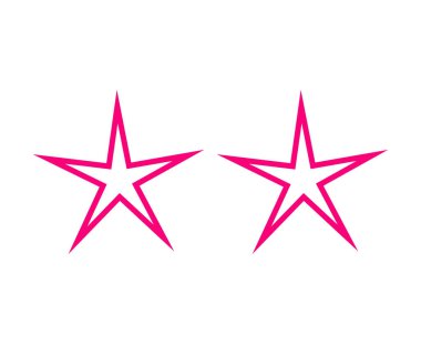 Yıldız Şekli Pembe Çizgi Vuruş Tasarım Element Sembol Vektörü İllüstrasyonu