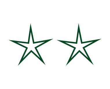 Yıldız Şekli Yeşil Tasarım Felç Element Sembol Vektörü İllüstrasyonu