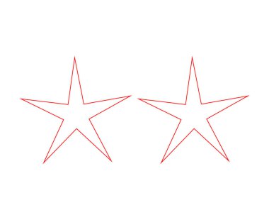 Yıldız Şekli Kırmızı Özet Darbe Tasarım Elementleri Sembol Vektör Resimlemesi