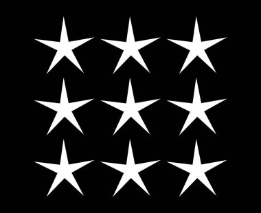 Yıldız Şekli Koleksiyonu Siyah ve Beyaz Tasarım Elementleri Vektör İlülasyonu