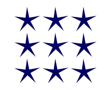 Yıldız Şekli Koleksiyon Mavi Tasarım Elementleri Vektör Resimlemesi