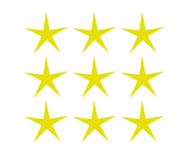 Yıldız Şekli Koleksiyon Sarı Tasarım Elementleri Vektör Resimlemesi