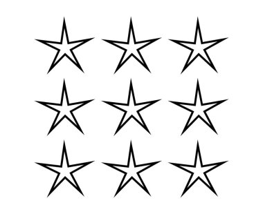 Yıldız Şekli Özeti Koleksiyon Siyah Tasarım Elementleri Vektör Resmini Ayarla