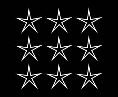 Yıldız Şekli Özet Koleksiyonu Siyah ve Beyaz Tasarım Elementleri Vektör İlülasyonu