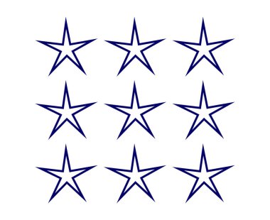 Yıldız Şekli Özeti Koleksiyon Mavi Tasarım Elementleri Vektör Resimlemesi