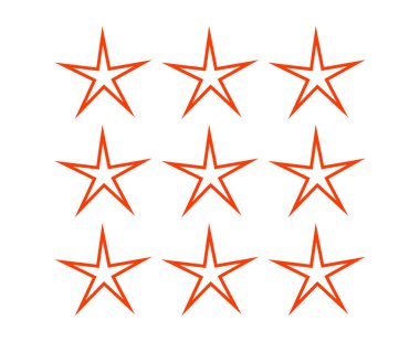 Yıldız Şekli Özeti Koleksiyon Turuncu Tasarım Elementleri Vektör Resimlerini Ayarla