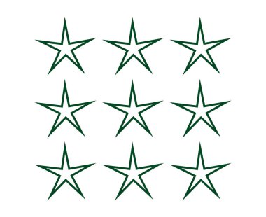 Yıldız Şekli Özeti Koleksiyon Yeşil Tasarım Elementleri Vektör Resimlerini Ayarla