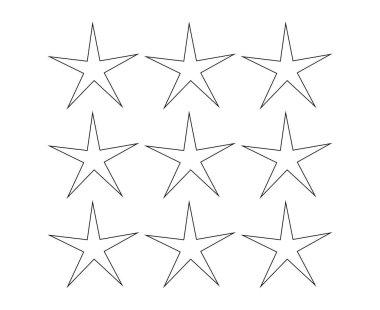 Yıldız Şekli Özeti Koleksiyon Siyah Tasarım Elementleri Vektör Grafik Resimlemesi