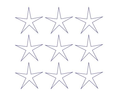 Yıldız Şekli Özeti Koleksiyon Mavi Tasarım Elementleri Vektör Grafiksel Resimlemesi