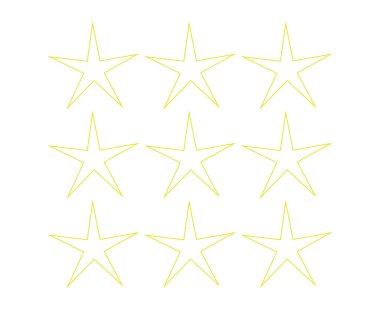 Yıldız Şekli Özeti Koleksiyon Sarı Tasarım Elementleri Vektör Grafiksel Resimlemesi