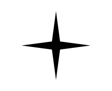 Yıldız Parıltısı Şekil Siyah Element Tasarım Vektörü İllüstrasyonu