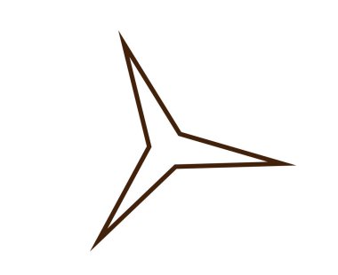 Yıldız Şekli Ana Hattı Kahverengi Tasarım Element Vektörü İllüstrasyonu