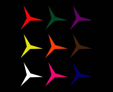 Yıldız Parıltısı Şekil Koleksiyonu Çok Renkli Tasarım Elementleri Vektör İllüstrasyonu