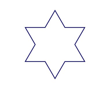 Yıldız Altı Noktalı Şekil Çizgisi Mavi Tasarım Vektör Çizimi