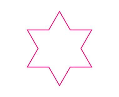 Yıldız Altı Noktalı Şekil Vuruşu Pembe Tasarım Vektörü İllüstrasyonu