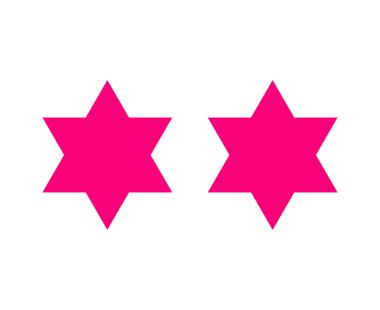 Altı Noktalı Yıldız Şekli Pembe Tasarım Elementleri Sembol Vektör İllüstrasyonu